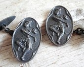 Antique Vintage Art Deco Brass Cuff Links Cufflinks