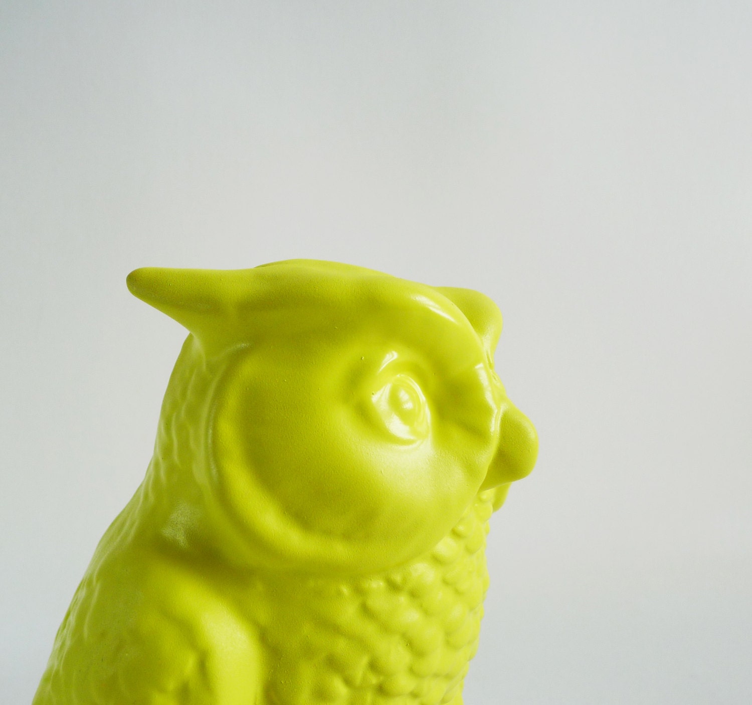 Large Yellow Owl Ornament / Kitsch Colour Pop / Home Decor /  Quirky Gift