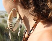 Tomahawk Earrings, skull, feathers, handmade, sexy, hoops, boho, tribal, ethnic, festival, warrior goddess