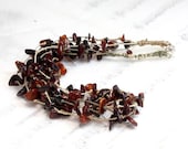 Baltic Amber necklace, cherry amber beads on knotted hemp