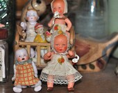 Antique 1920s/1930s German Bisque Dollhouse Doll / Sweet Baby with Pacifer with Maker's mark