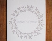 Winter Leaves 'Congratulations' Greetings Card