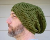 Men's Perfect Slouch-  Unisex, choose your color, slouchy beanie, crochet hat, men, Made to Order