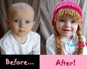 Baby Hat Pigtail Wig Cabbage Patch Costume Photo Props