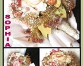 SOPHIA - Pink / Gold Brooch Bridal Bouquet - SOPHIA