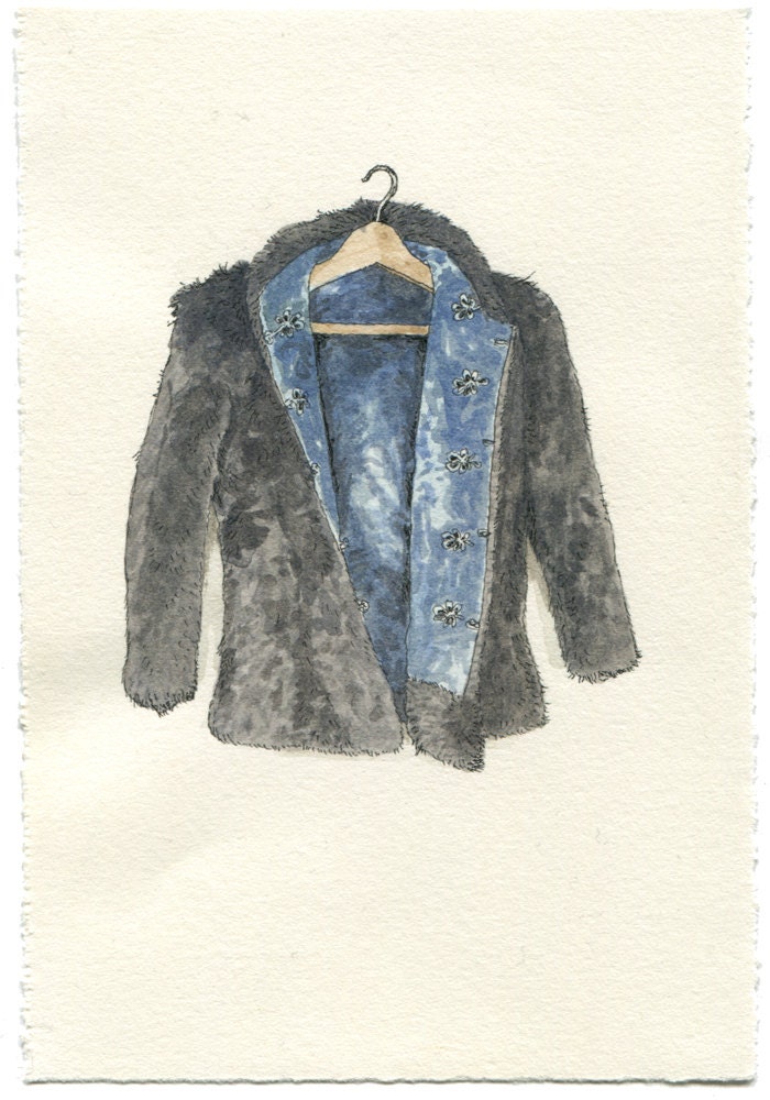 Black Fur & Silk Club Kid Coat