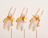 Rabbits handmade. Garden Decor. Set of 3. Home Decor. Art. Decorative Toys For Room. Child's Room Decoration
