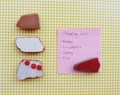 Red Collection Magnets // Set of 4 Magnets // Construction Waste // ceramic stone // One Off One Off // Free Shipping