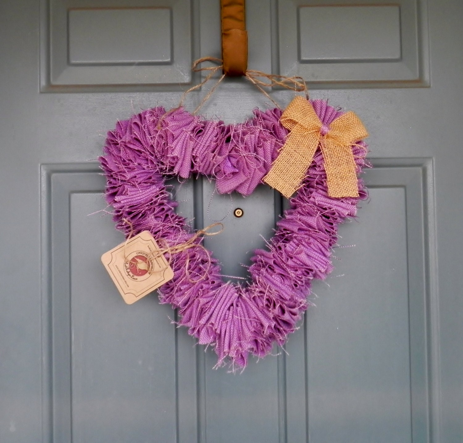 Burlap Valentines Heart Wreath  - "Lavender" Burlap - (or other special order burlap)