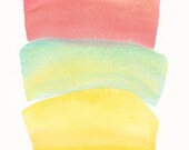 large original watercolor painting, segmented stack