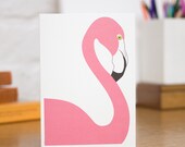 Pink Flamingo Greetings Card