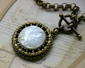 Spectacular, Mother-of-Pearl Button Necklace, button jewelry, mother of pearl, button necklace, ooak, statement necklace