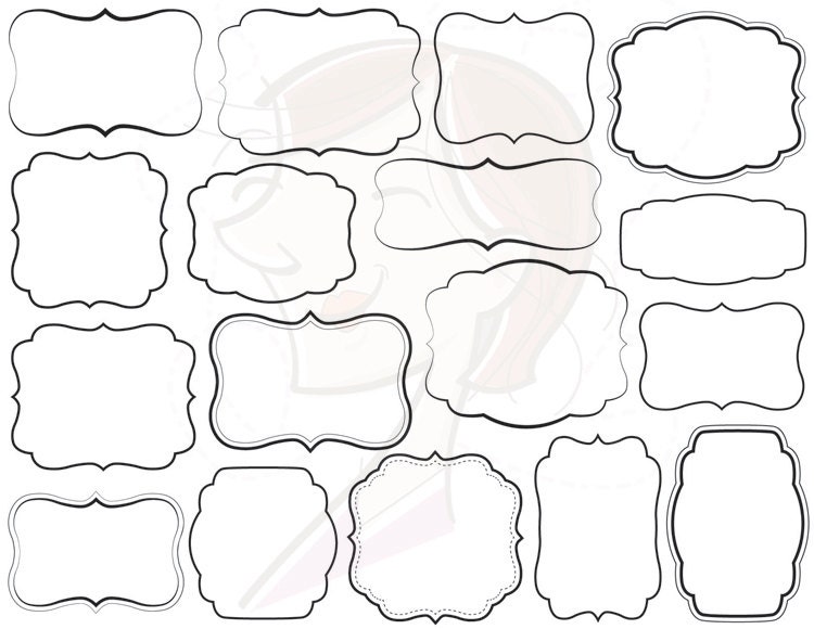 17 Digital Frames Clip Art Basic Simple Frames Clipart Calligraphic Borders Commercial Personal Teachers Use Transparent Middles 10087