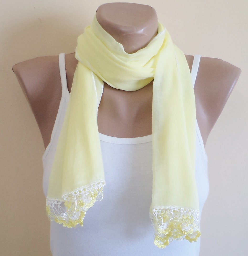 Women accessories,100% cotton, yellow  very soft scarf, crochet, spring, accessories, women fashion 2013 trend, New Fashion