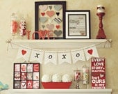 HEART burlap banner (LOVE). XOXO garland wedding and other photo prop