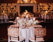 Burlap Wedding Chair signs - Mr and Mrs chair signs -Wedding decorations
