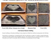 Black and White Valentine Heart Illusion Knitting PDF Pattern - Chart & Written Instructions