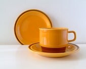 Egersund Unique Cup with Saucer and Cake Plate - Set - Norwegian Pottery