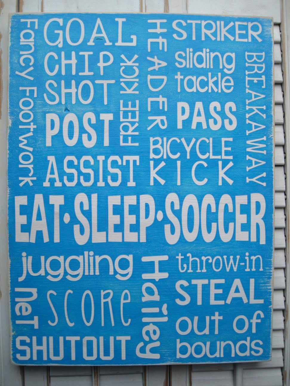 Soccer Typography Word Art Sign