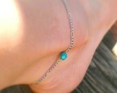 Silver Anklet with gems, ankle bracelet fashion jewelry
