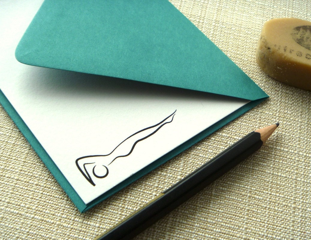 Yoga Asana Stationery Note Cards