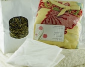 Lotus Birth Kit - containing Yellow Placenta Bag made from antique Kimono