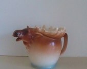 Vintage Collectible Porcelain Woodland Kitsch Moose Creamer Animal Pitcher Houseware Retro Kitchen