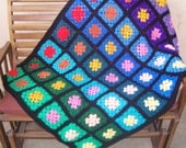 Rainbow Intersections granny square afghan