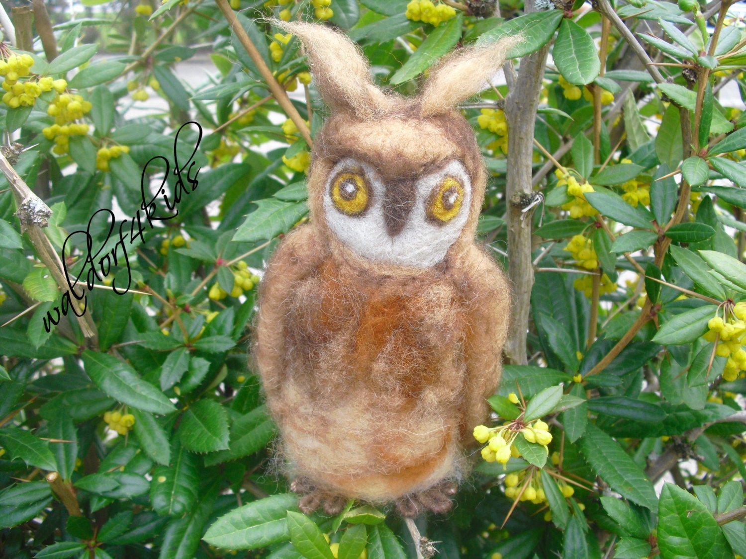 OOAK handmade needle felted owl, nature table Waldorf animals seasonal table- needle craft- gift idea for collectors- collectable