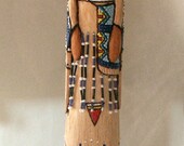 Blackfoot maiden Native American faceless art doll fantasy 12" collectible wood carving