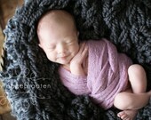 Chunky knit basket stuffer - Slate