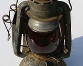 Antique very rare Vermont 1929 Roadster Wagon Red Glass Lantern Dietz Oil Kerosene Great for outdoors camp beach props etc.