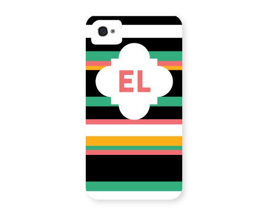 iPhone 5 or 4/4s Case - Emerald Debutante Stripe