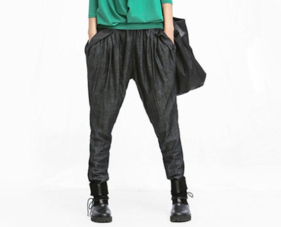 Woman Pants Harem Pants Splicing Pants Long Pants Denim Pants
