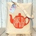 Make Tea Not War Red Teapot Illustration Eco Cotton Tote Bag