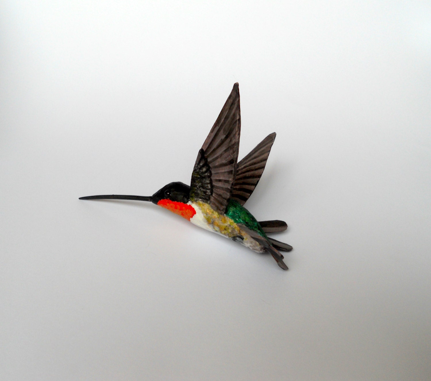 Paper mache Art bird sculpture Hummingbird Original designer handmade