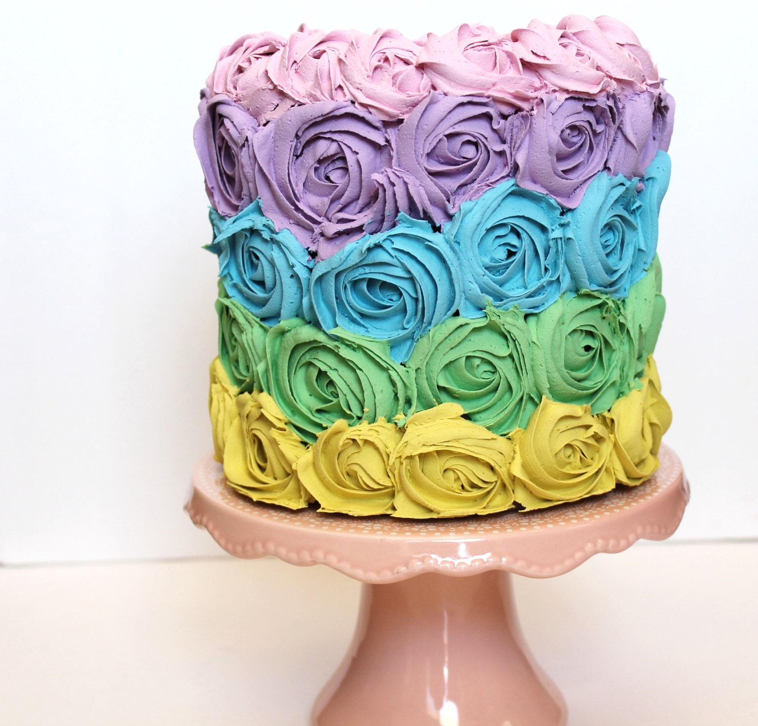 Fake cake rainbow rosette, birthday wedding decor. Any variation of color