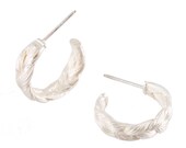 Magnitude Plait Small Hoop Earrings (silver)