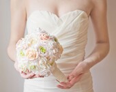 Alternative bouquet - bridal wedding bouquet - spring wedding - rose, ranunculus, daffodils - pastel, pink, peach, lemon, white, ivory