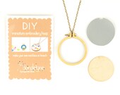 DIY miniature embroidery hoop with necklace - 5.5cm/2.2" hoop - make a necklace - unique Dandelyne miniature hoop