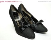 20% OFF Pleated Black Chiffon Pump Size 6-1/2AA
