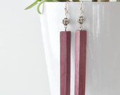 Too Long Column Shape Dangle Earrings - Purple Heart