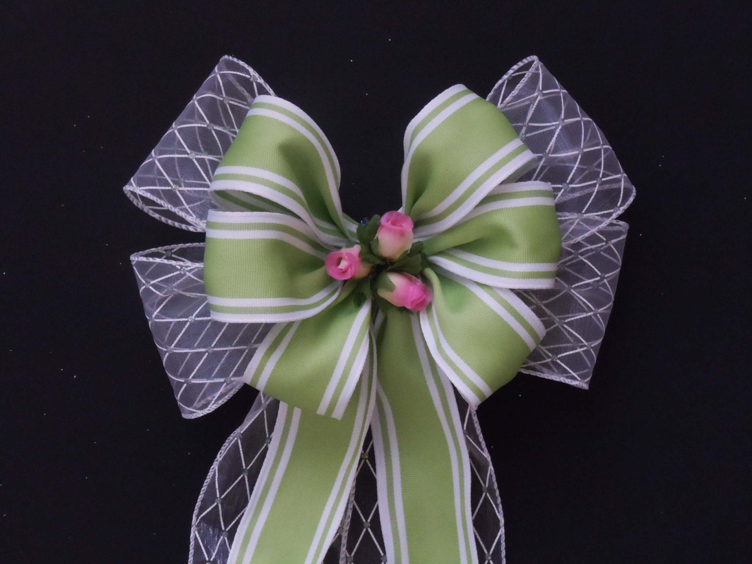 White Lime Green Mothers Day Gift Bow Decorations Bow Birthday Gift Bows Wreaths Bows Shower Gifts Bow