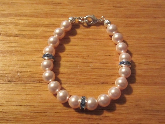 Baby Shower Gift/Newborn Pearl Bracelet/Godmother Gift/Premium Pearls - roziespearls