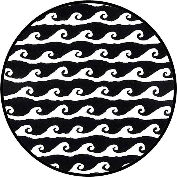 Ocean waves black white nautical black knobs cabinet drawer knobs pulls, set of 8