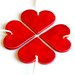 Ceramic Red Hearts Ornaments Minimalist Wedding Favor Love Home Decoration Valentine Gift Set of 4