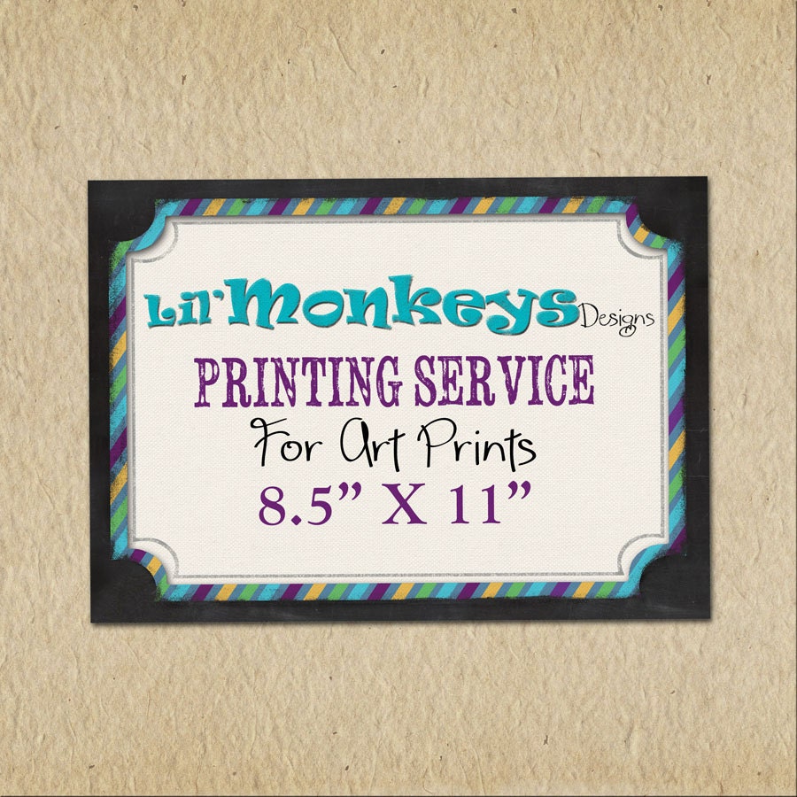 Printing Service for Art Prints - 8.5" X11" - Special Add on - Il_170x135