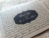 WEDDING - Thank you cards - CUSTOM - Lyrical Love Collection - Rustic - Stationary - Recycled  - Eco - Personalized - Set of 20 Notecards