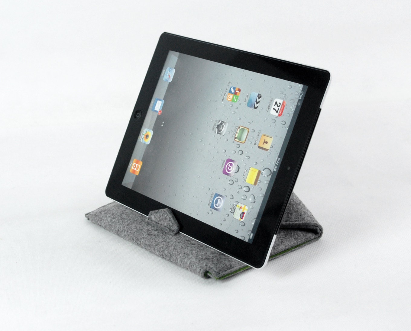 Felt Snug fit iPad sleeve iPad bag iPad Case iPad Stand for iPad 2 3 4 Handmade Custom Made :E568-LGra01
