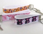 Cat Key Chain, Key Fob,  Wristlet, Cat, Garfiled, Marie Cat